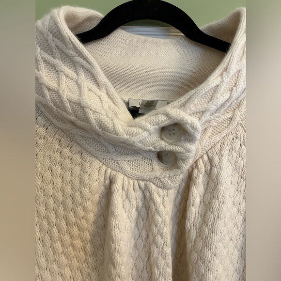 Ann Taylor Loft Petite Medium Wool Blend Cream Sweater Cardigan - Picture 3 of 9
